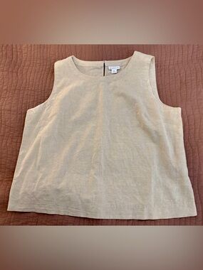 Liz Claiborne Sleeveless Linen Shell in Light Tan